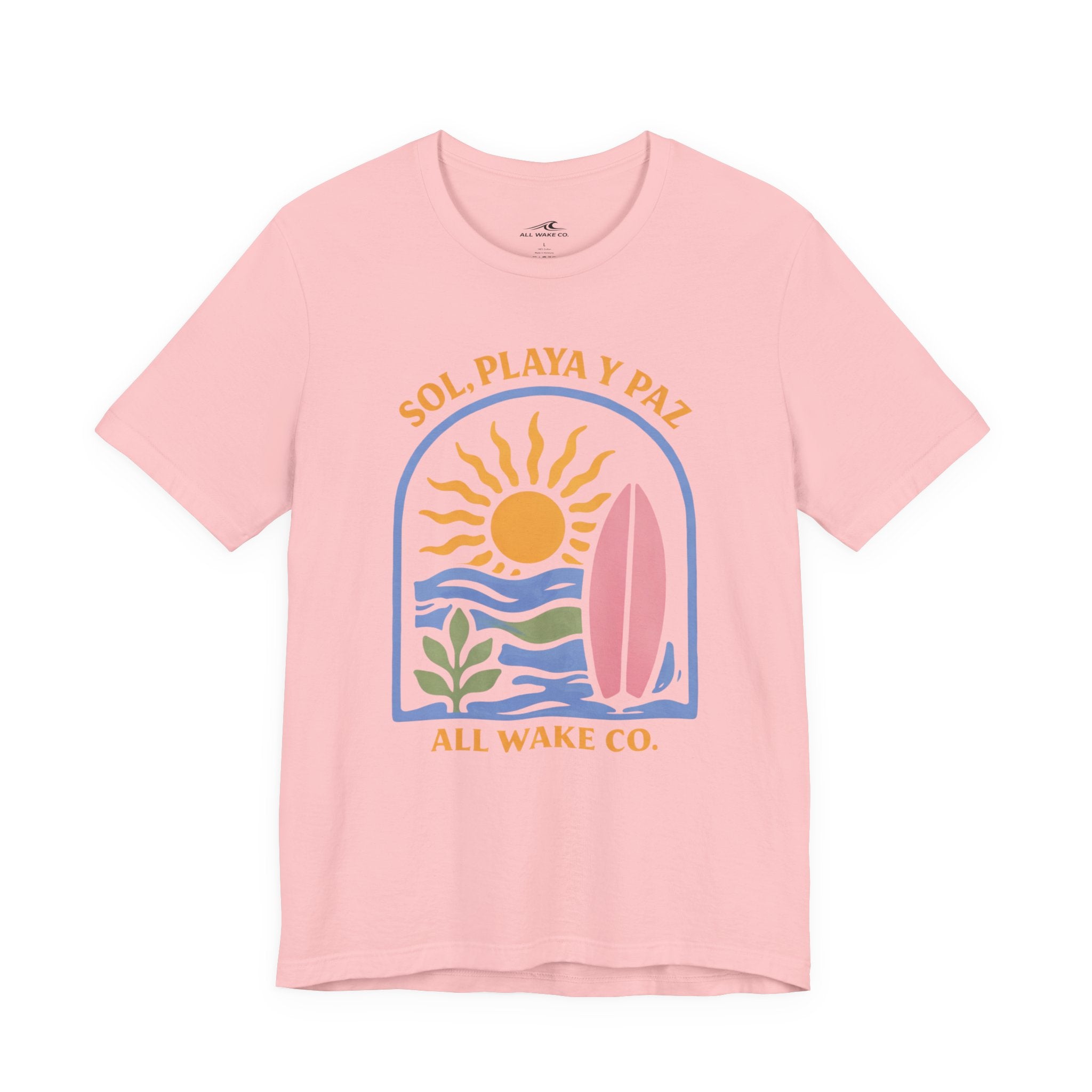 All Wake Co. Sol, Playa, y Paz T-Shirt