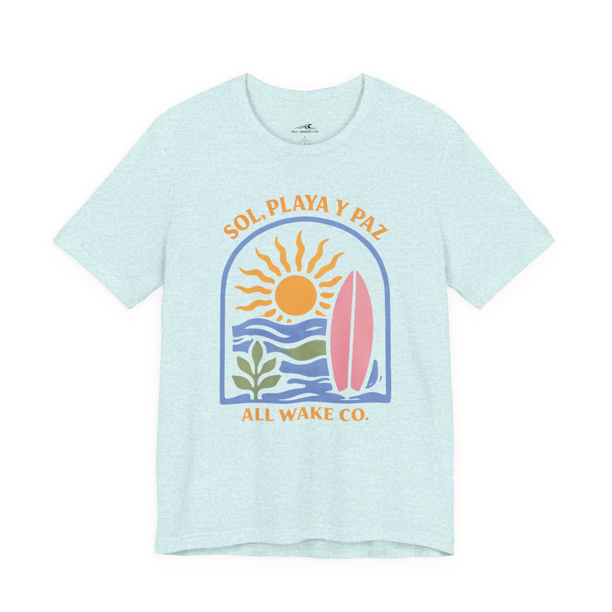 All Wake Co. Sol, Playa, y Paz T-Shirt