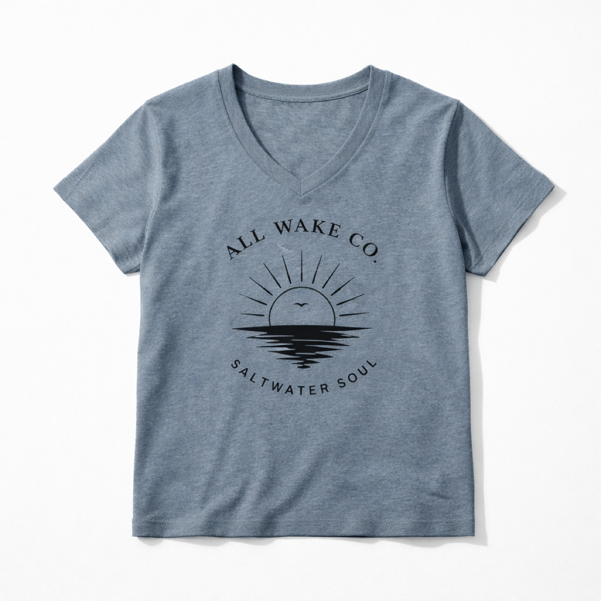 All Wake Co. Womens "Saltwater Soul" V-Neck T-shirt