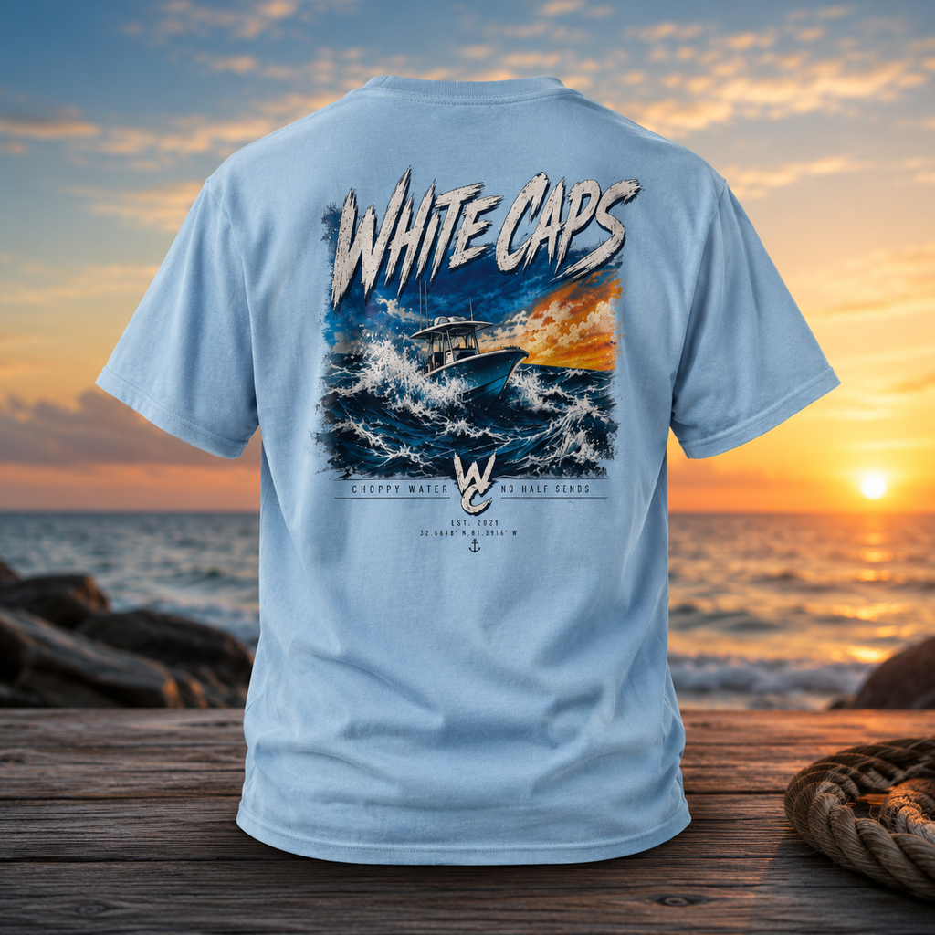 All Wake Co. White Caps Graphic T-Shirt