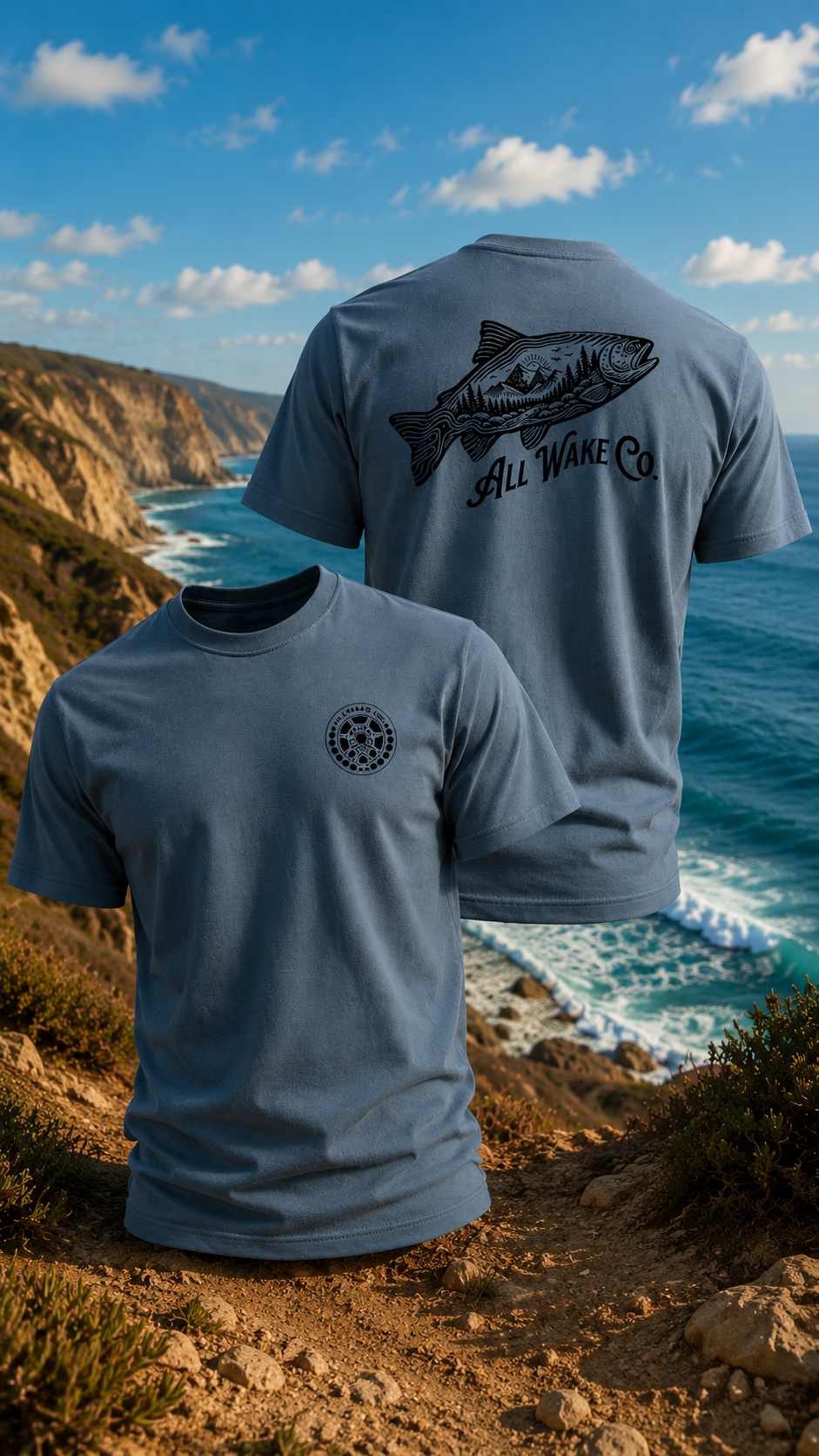 All Wake Co Salmon Topo T-Shirt