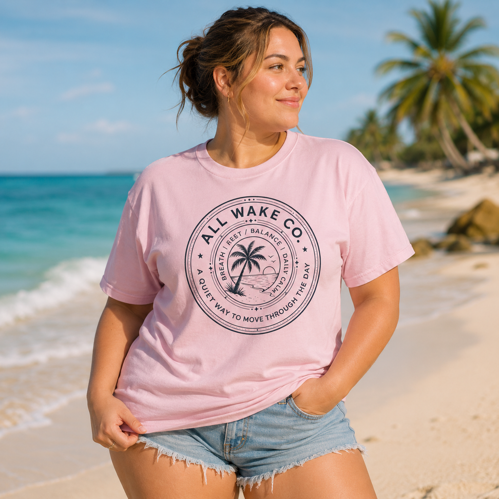 All Wake Co. Palm Tree Vintage Beach Surf T-Shirt