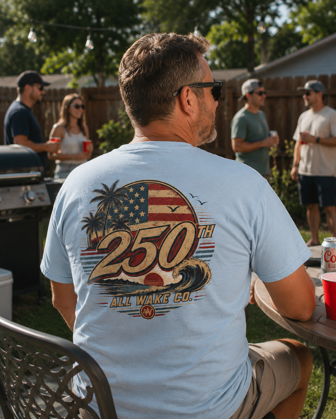 All Wake Co. Retro 250th Wave T-Shirt