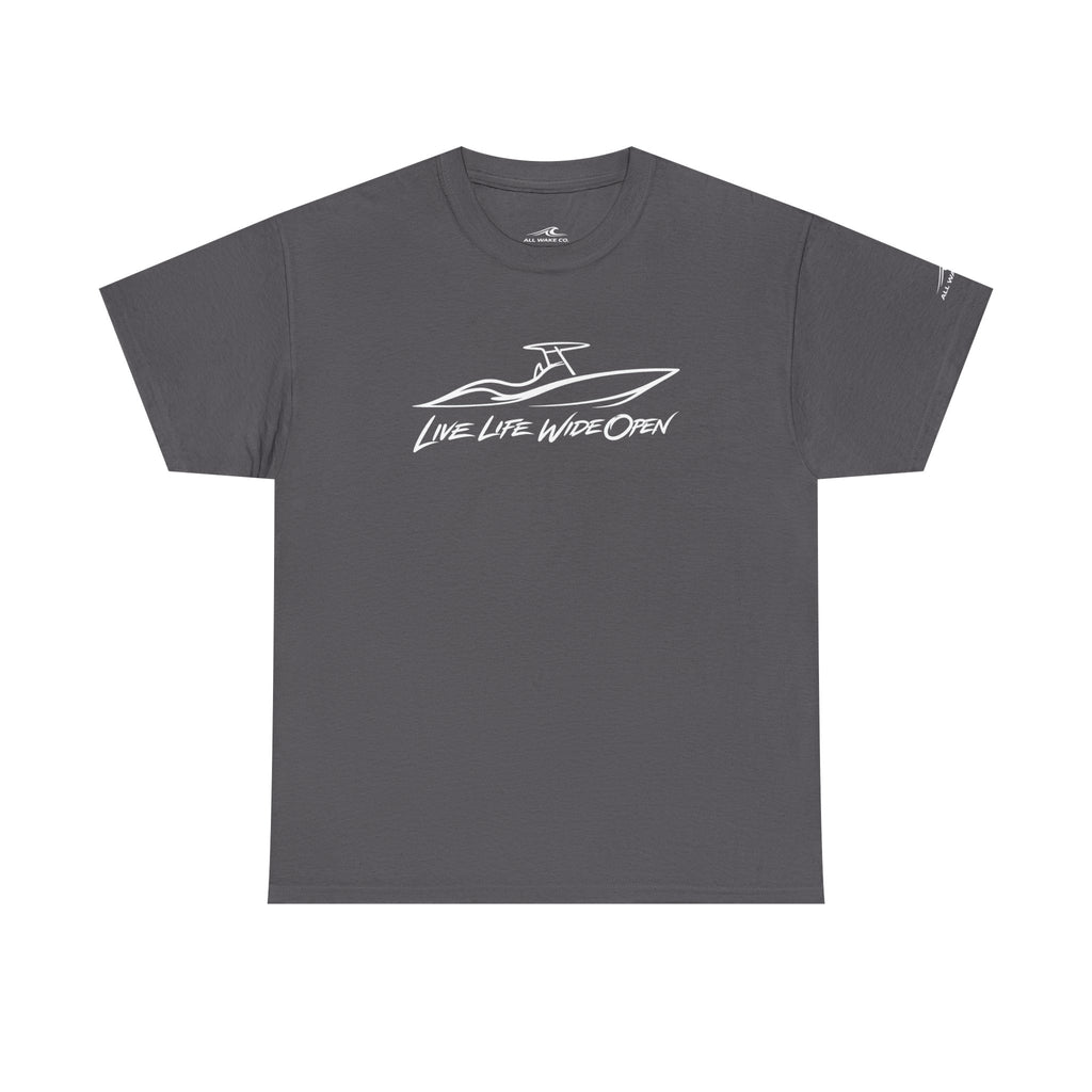 All Wake Co. Center Console Live Life Wide Open T-Shirt