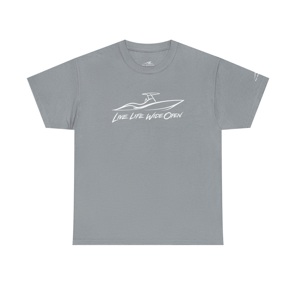 All Wake Co. Center Console Live Life Wide Open T-Shirt
